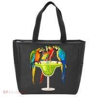 Parrots Drinking Margarita On Summer Vacation Birds Tee Gift Tote Bag thumb 0