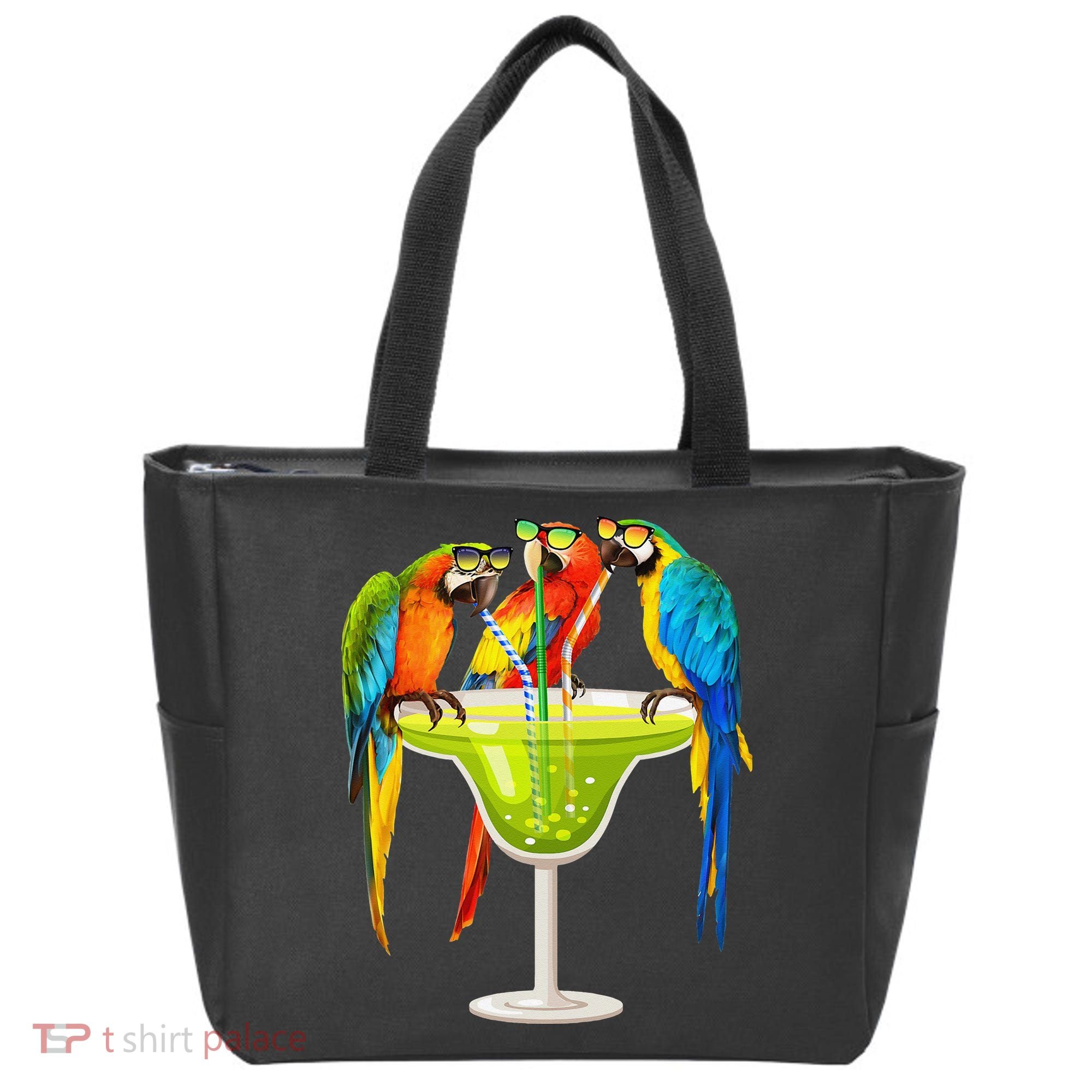 Parrots Drinking Margarita On Summer Vacation Birds Tee Gift Tote Bag