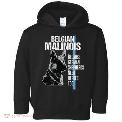 Police Dog Malinois Funny K9 Thin Blue Line Flag Toddler Hoodie