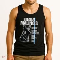 Police Dog Malinois Funny K9 Thin Blue Line Flag Tank Top thumb 3