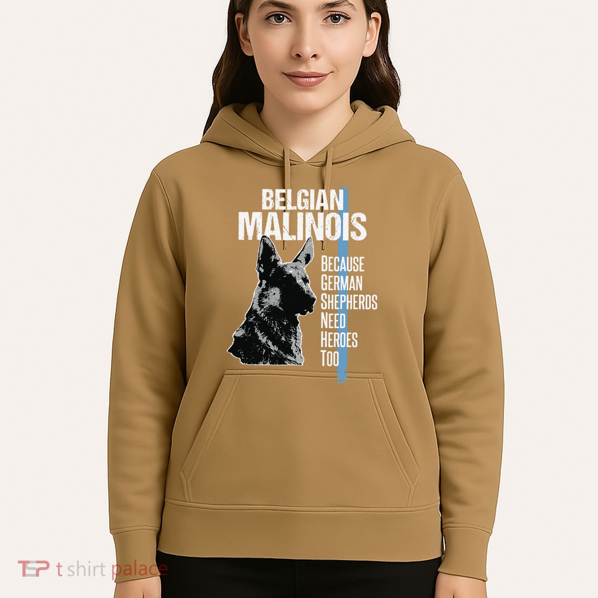 Police Dog Malinois Funny K9 Thin Blue Line Flag Hoodie