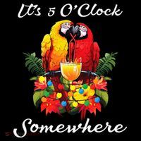 Parrots Drinking Margarita Its 5 Oclock Somewhere Funny USA-Made Doggie Bandana thumb 2