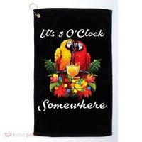 Parrots Drinking Margarita Its 5 Oclock Somewhere Funny Golf Towel thumb 0