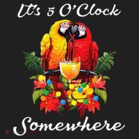 Parrots Drinking Margarita Its 5 Oclock Somewhere Funny Golf Towel thumb 3