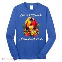 Parrots Drinking Margarita Its 5 Oclock Somewhere Funny Long Sleeve Shirt thumb 0