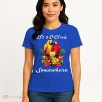 Parrots Drinking Margarita Its 5 Oclock Somewhere Funny Women's T-Shirt thumb 4