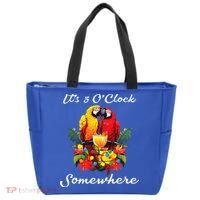 Parrots Drinking Margarita Its 5 Oclock Somewhere Funny Tote Bag thumb 0
