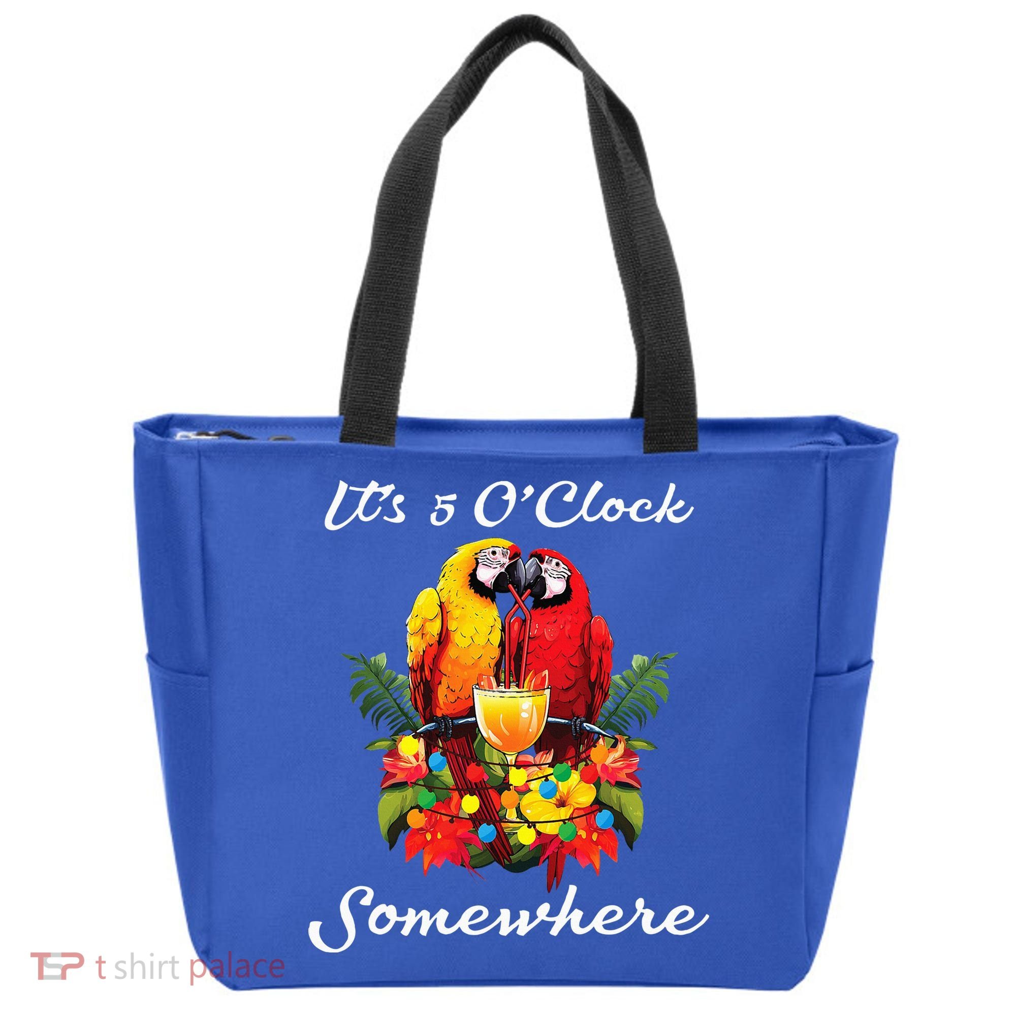 Parrots Drinking Margarita Its 5 Oclock Somewhere Funny Tote Bag