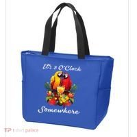 Parrots Drinking Margarita Its 5 Oclock Somewhere Funny Tote Bag thumb 3