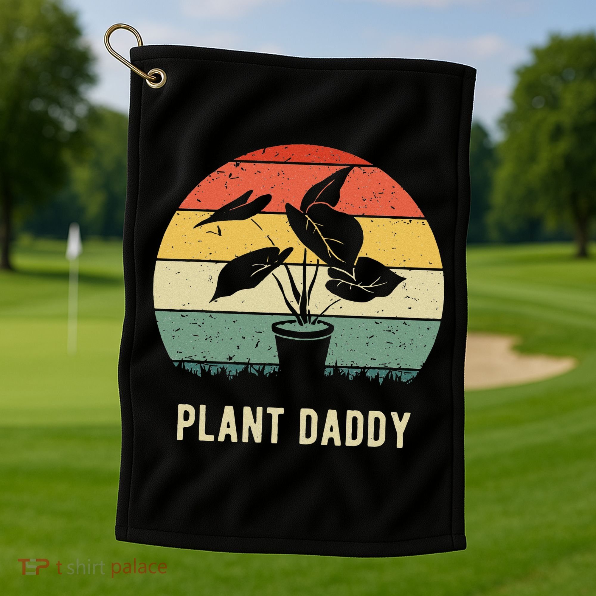 Plant Daddy Nature Botanical Gardener Plant Dad Gardening Golf Towel