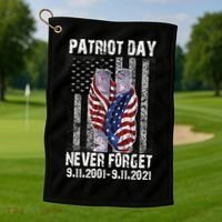 Patriot Day Never Forget 9/11 20th Anniversary Golf Towel thumb 1