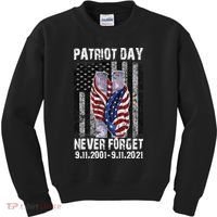 Patriot Day Never Forget 9/11 20th Anniversary Kids Sweatshirt thumb 0