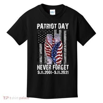Patriot Day Never Forget 9/11 20th Anniversary Kids T-Shirt