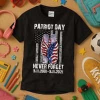 Patriot Day Never Forget 9/11 20th Anniversary Kids T-Shirt thumb 3