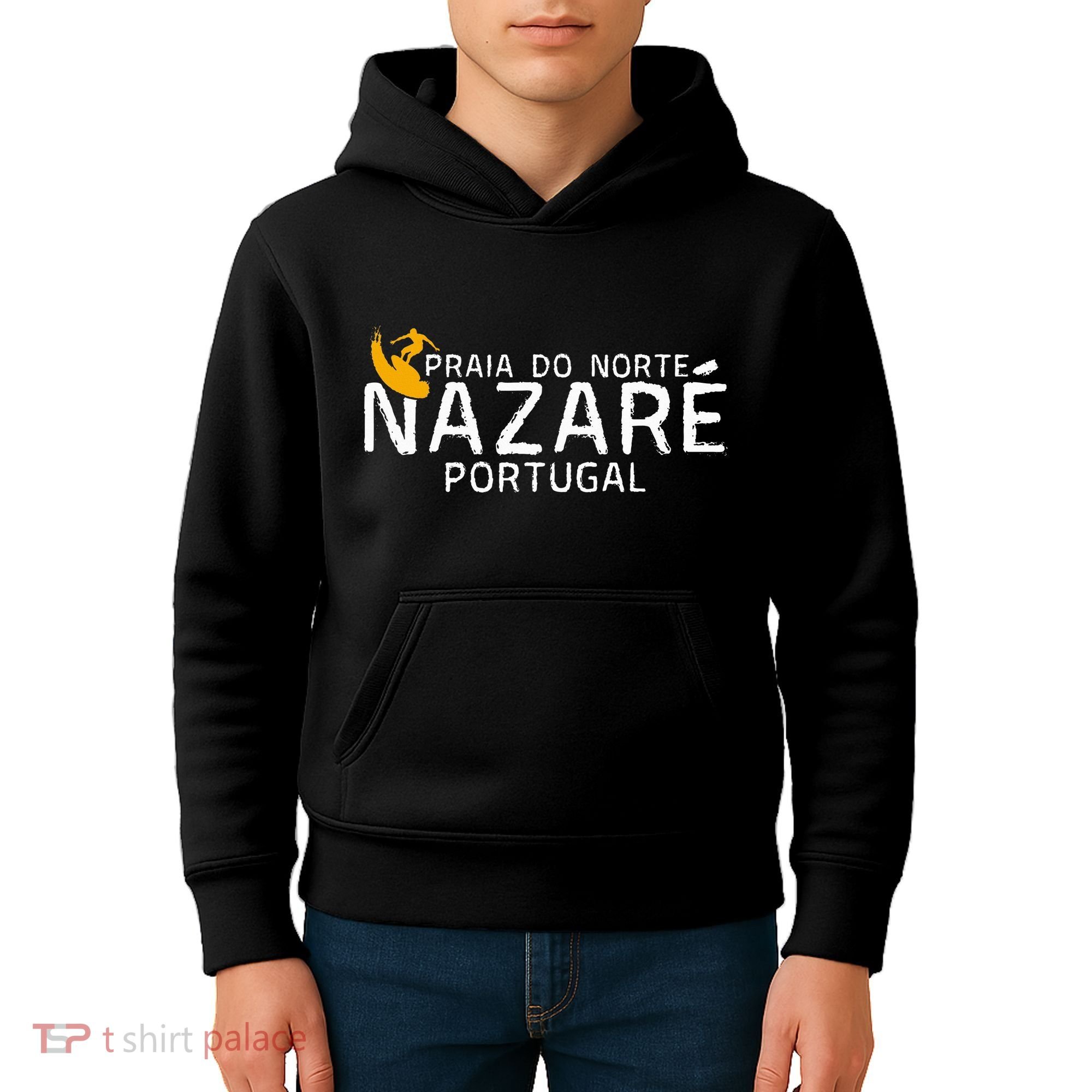 Praia Do Norte Surf Portugal Nazare Surfing Kids Hoodie