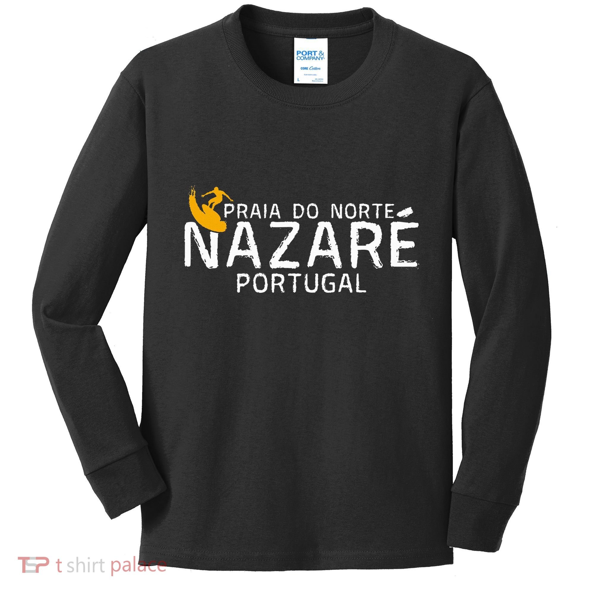 Praia Do Norte Surf Portugal Nazare Surfing Kids Long Sleeve Shirt