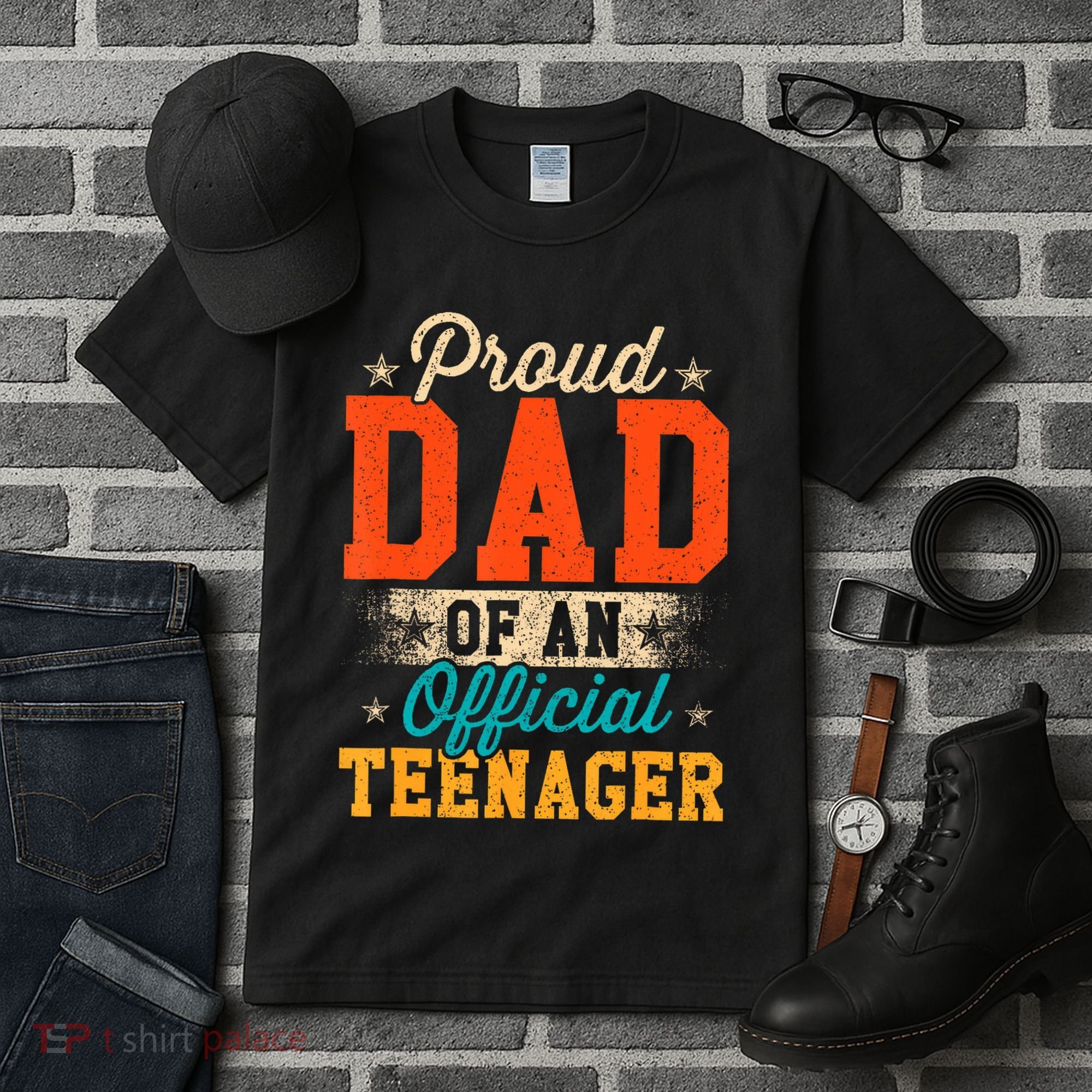 Proud Dad Of Nager 13th Birthday Gift Tall T-Shirt