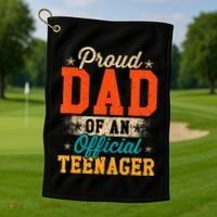 Proud Dad Of Nager 13th Birthday Gift Golf Towel thumb 1