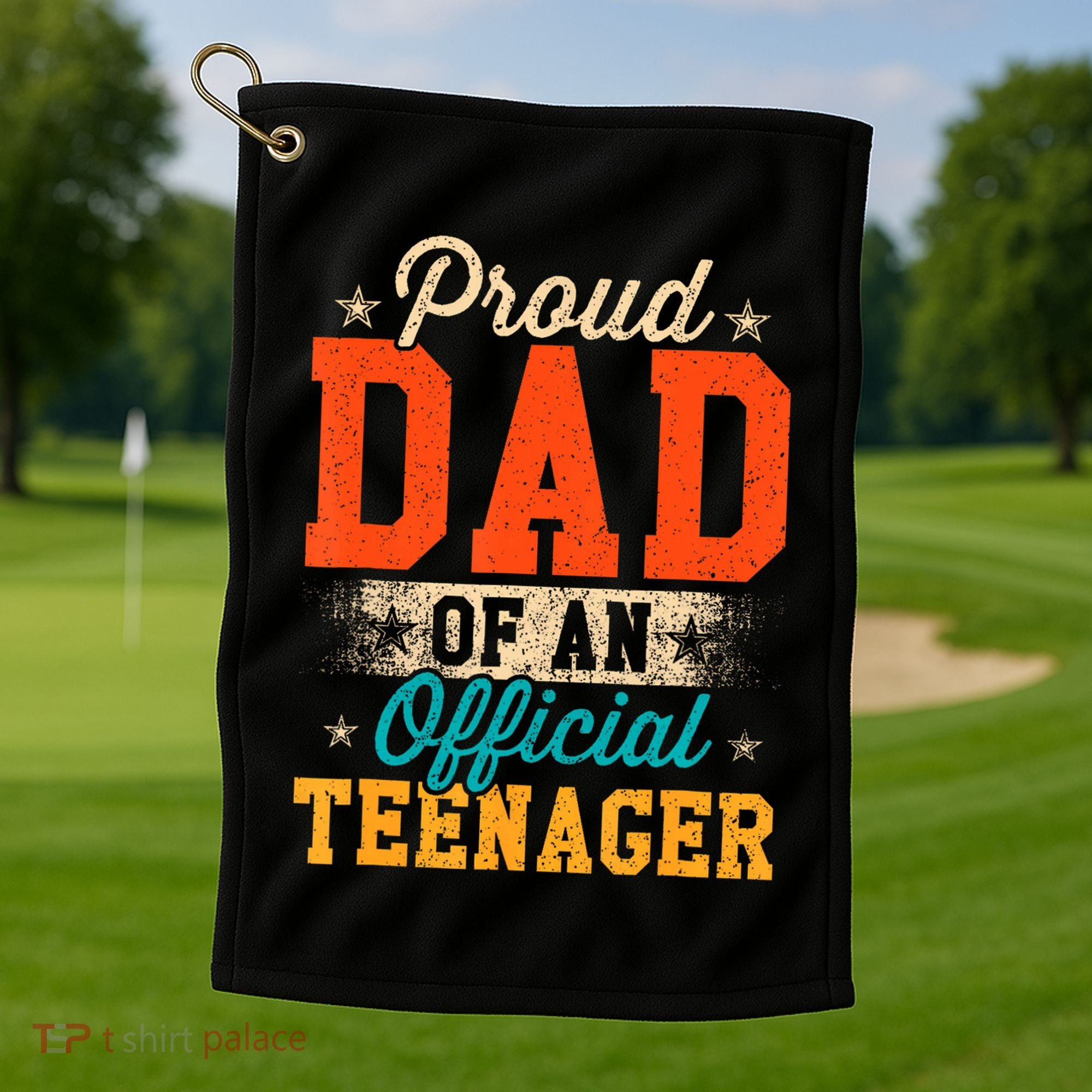 Proud Dad Of Nager 13th Birthday Gift Golf Towel