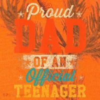 Proud Dad Of Nager 13th Birthday Gift Kati Licensed 12" Camo Cuffed Beanie thumb 2
