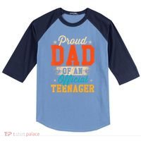 Proud Dad Of Nager 13th Birthday Gift Raglan Baseball Sleeve Shirt thumb 0