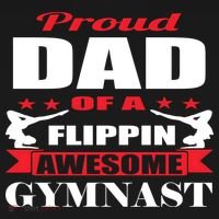 Proud Dad Of A Flippin Awesome Gymnast Gymnastics Dad Funny Gift Sustainable Knit Beanie thumb 2