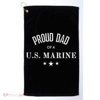 Proud Dad Of A U S Marine Gift Golf Towel thumb 0