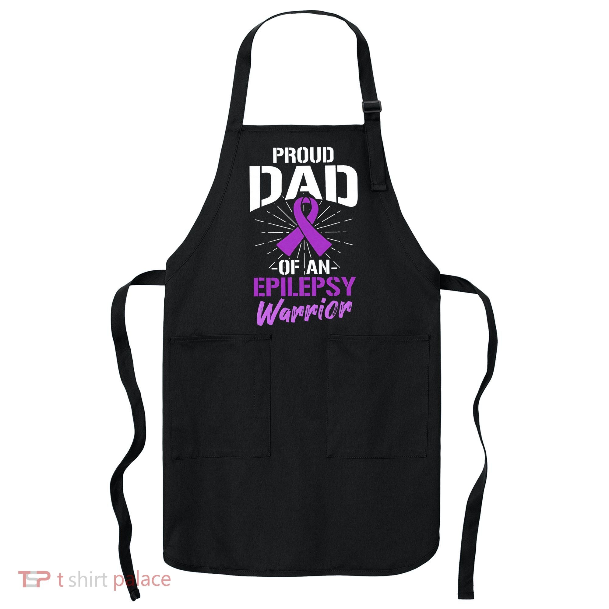 Proud Dad Of An Epilepsy Warrior Supporter Awareness Ribbon Apron
