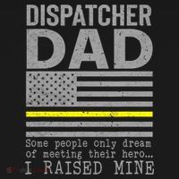 Proud Dad Of A 911 Dispatcher Thin Gold Line Dispatch Father Apron thumb 3