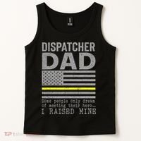 Proud Dad Of A 911 Dispatcher Thin Gold Line Dispatch Father Tank Top thumb 2