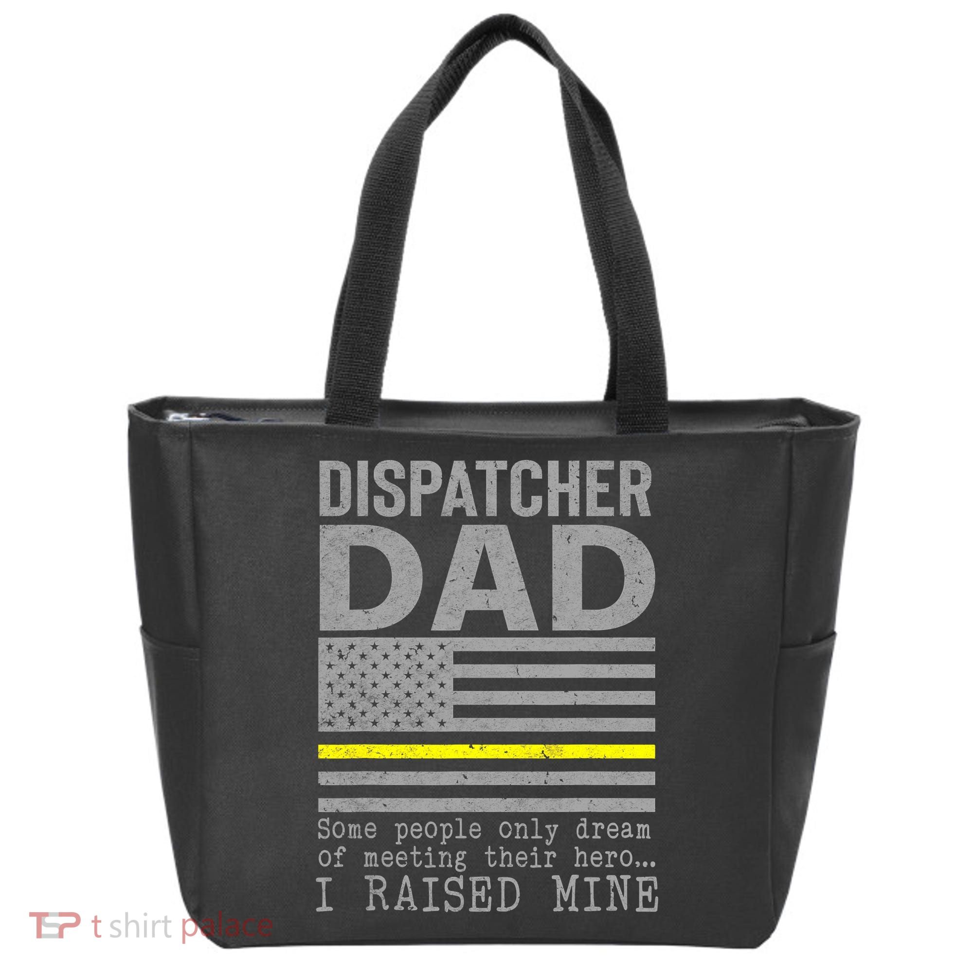 Proud Dad Of A 911 Dispatcher Thin Gold Line Dispatch Father Tote Bag