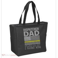 Proud Dad Of A 911 Dispatcher Thin Gold Line Dispatch Father Tote Bag thumb 2
