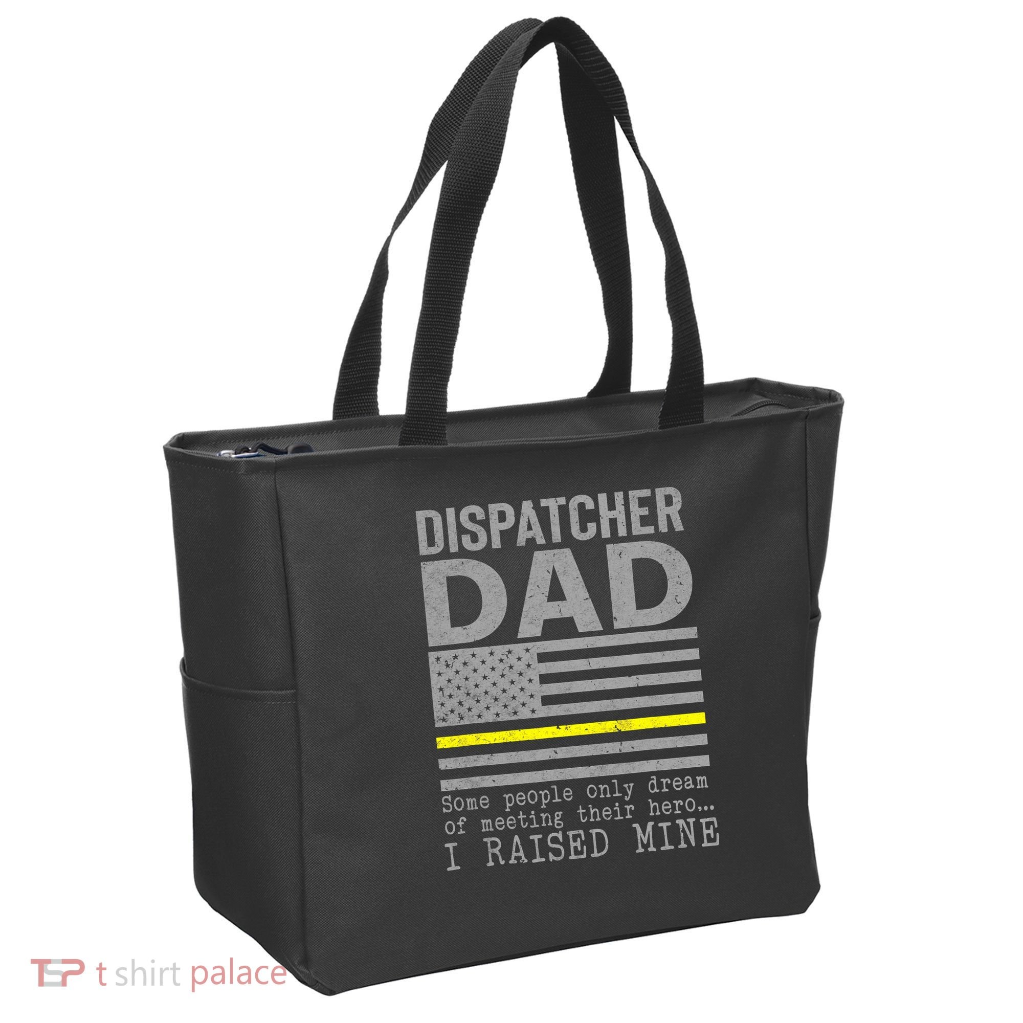 Proud Dad Of A 911 Dispatcher Thin Gold Line Dispatch Father Tote Bag