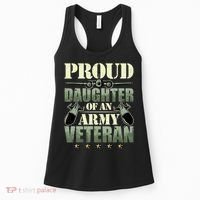 Proud Daughter Of A Army Veteran American Flag Military Gift Women's Tank Top thumb 0