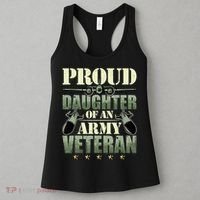Proud Daughter Of A Army Veteran American Flag Military Gift Women's Tank Top thumb 3
