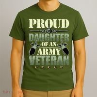 Proud Daughter Of A Army Veteran American Flag Military Gift T-Shirt thumb 3