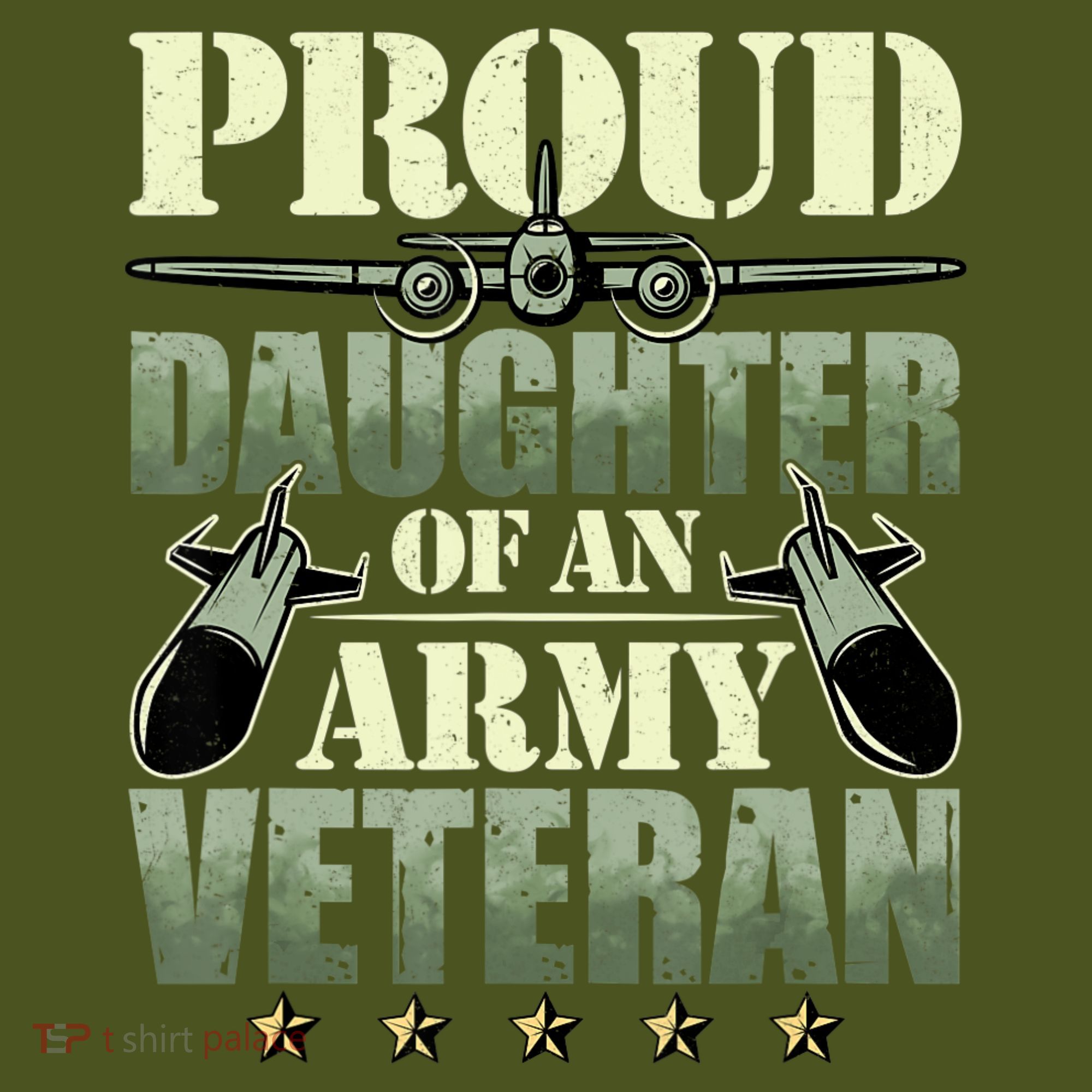 Proud Daughter Of A Army Veteran American Flag Military Gift T-Shirt