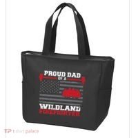 Proud Dad Of A Wildland Firefighter Wildfire Suppression Usa Tote Bag thumb 3