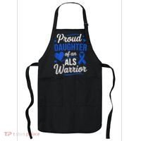 Proud Daughter Of An ALS Warrior Dad Mom ALS Awareness Month  Apron thumb 0