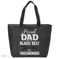 Proud Dad Of A Black Belt In Taekwondo Tote Bag thumb 0