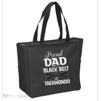 Proud Dad Of A Black Belt In Taekwondo Tote Bag thumb 2