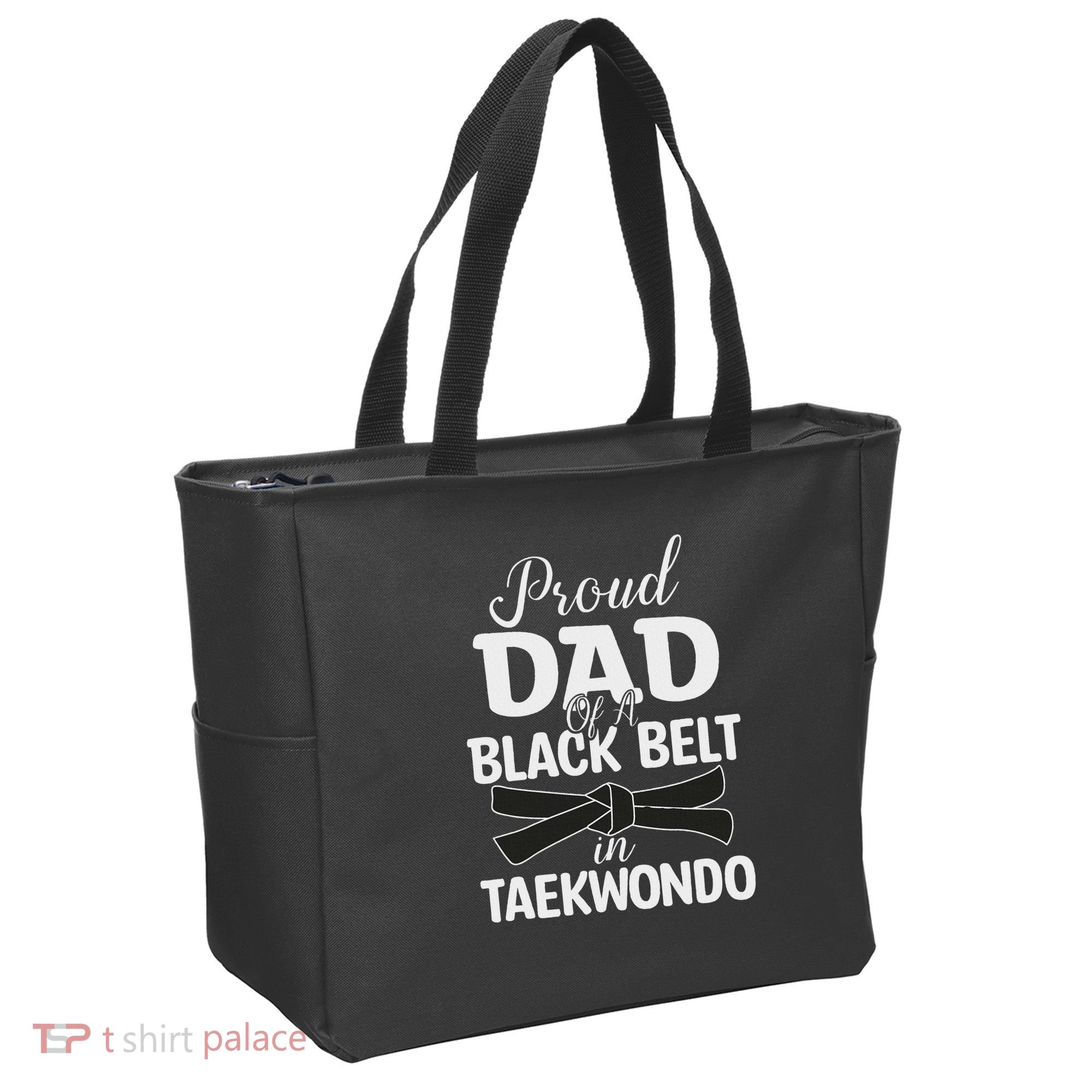 Proud Dad Of A Black Belt In Taekwondo Tote Bag