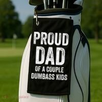 Proud Dad Of A Couple Dumbass Golf Towel thumb 2