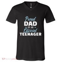 Proud dad of a teenager 13th birthday V-Neck T-Shirt thumb 0