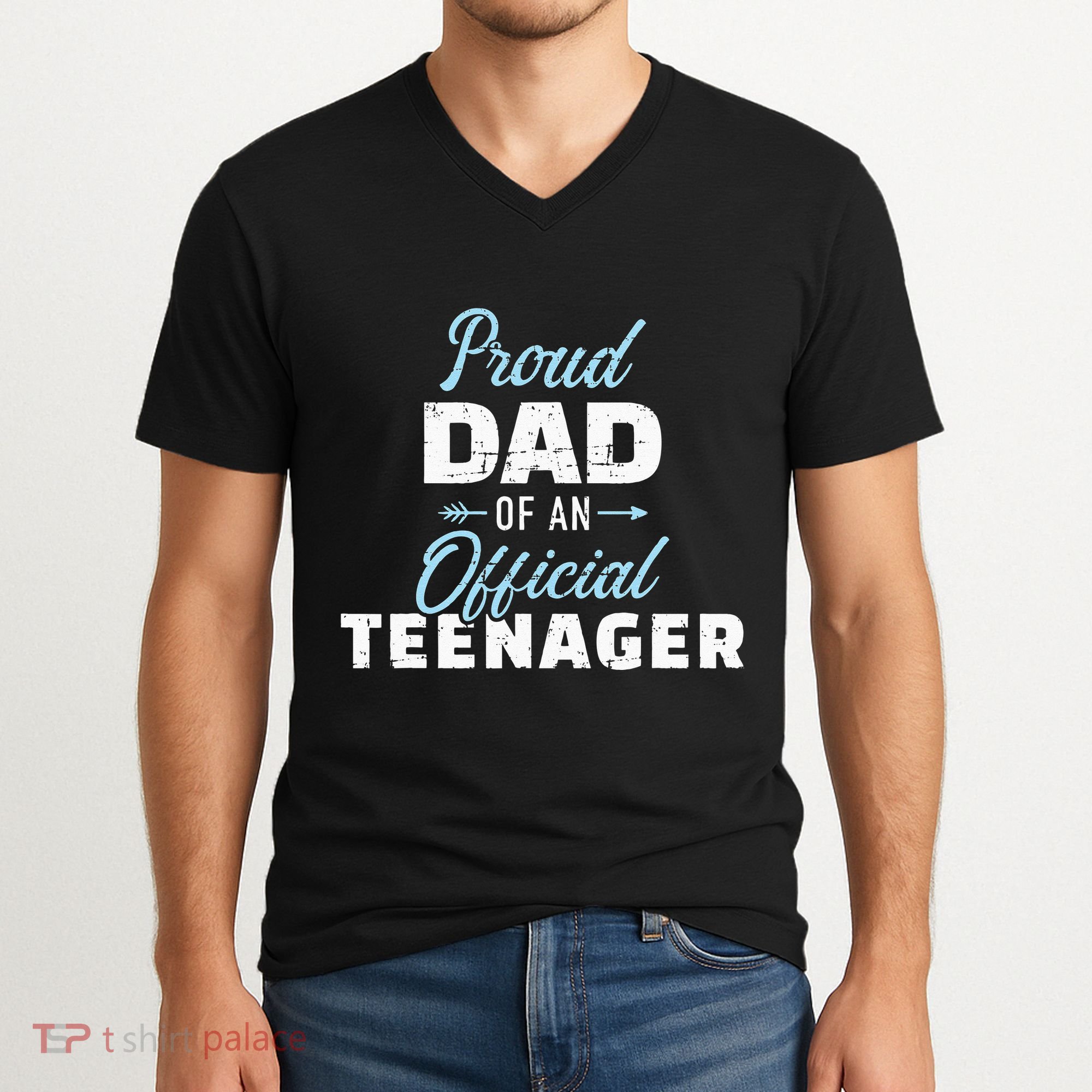 Proud dad of a teenager 13th birthday V-Neck T-Shirt