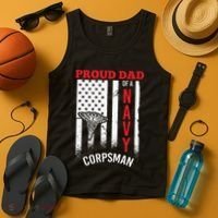 Proud Dad of Navy Corpsman Tank Top thumb 4