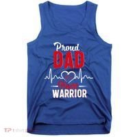 Proud Dad Of A Heart Warrior Chd Awareness Gift Funny Gift Tank Top thumb 0