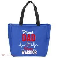 Proud Dad Of A Heart Warrior Chd Awareness Gift Funny Gift Tote Bag thumb 0