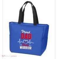 Proud Dad Of A Heart Warrior Chd Awareness Gift Funny Gift Tote Bag thumb 3