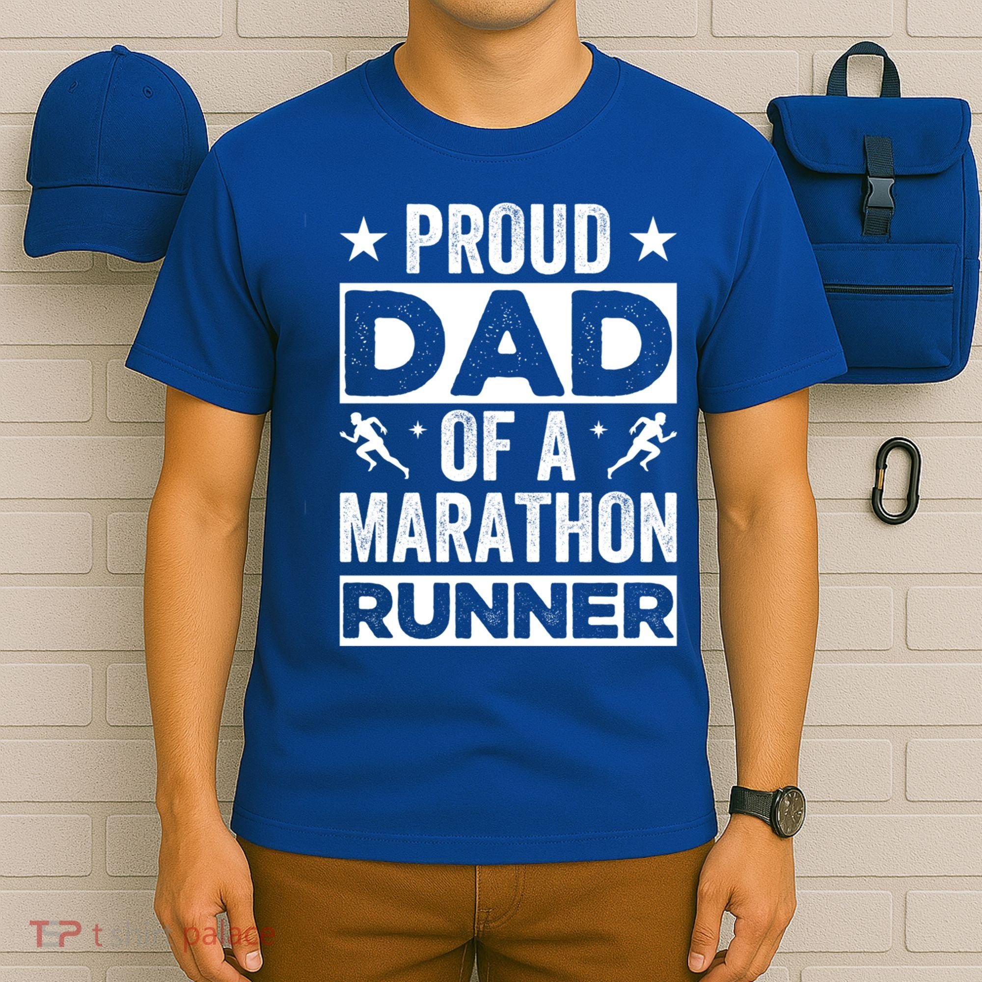 Proud Dad Of A Marathon Runner Son Father Of Son Runner Great Gift T-Shirt